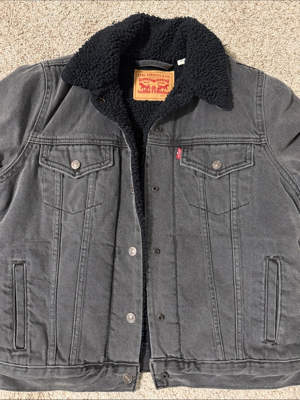 Levi's Women's Original Black Sherpa Trucker Jacket